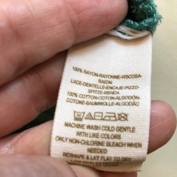 Free People green/teal boho sleeveless top with adjustable straps - Picture 11 of 12